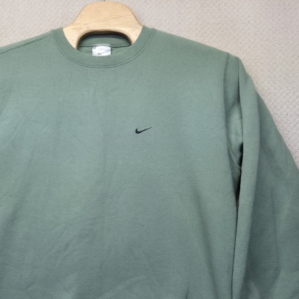 Vintage 90s Nike Center Swoosh Sweatshirt Mens Large Y2K Sage Green Crewneck Gym